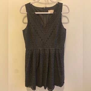 LOFT Black Eyelet Dress- Size 8
